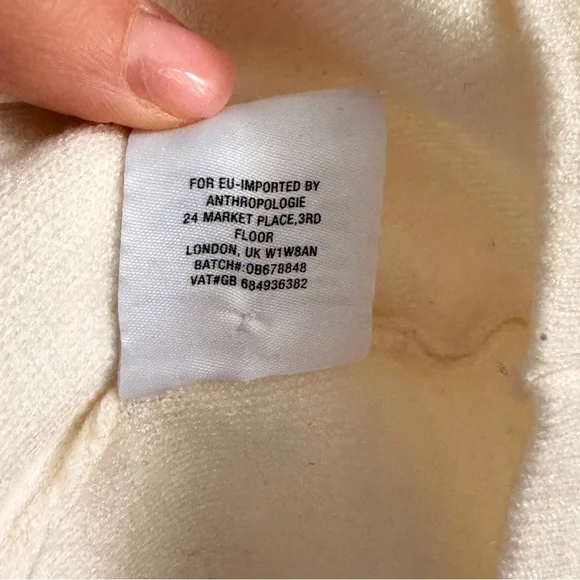 Anthropologie Moth Cream Mini Dress Bell Sleeves Large Sweater Dress - Picture 6 of 11